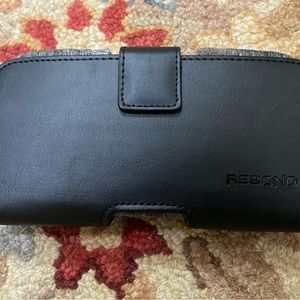 Cell Phone case by Rebono - belt clip, black faux leather — NEW